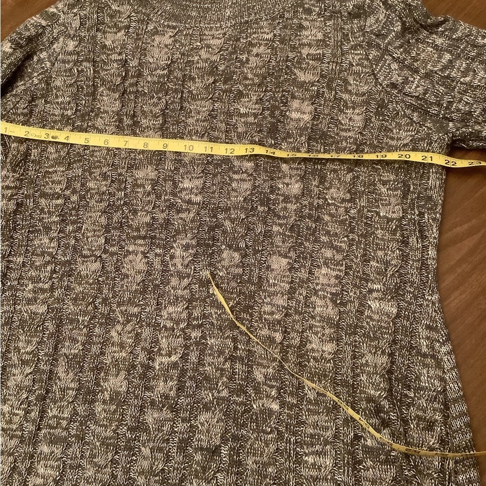 🖤 Soft Surroundings Heathered Gray Fringe Hem Sweater Dress- Plus Size 1X - Picture 6 of 11